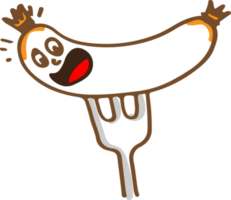 Cute sausage character cartoon emotion png