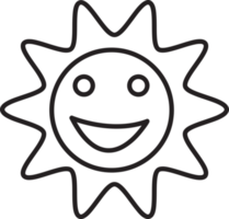 design de sinal de ícone de desenho animado de emoção de sol png