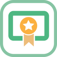 design de símbolo de sinal de ícone de certificado png
