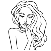 mujer de belleza, arte de línea de mujer, pose de mujer png