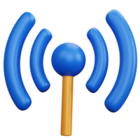 3d rendering blue signal antenna isolated png