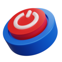3d rendering red power button isolated png
