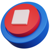 3d rendering stop button isolated png
