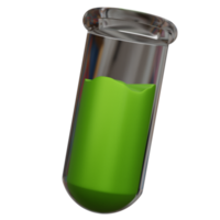 Botella de veneno de representación 3d con líquido verde aislado png