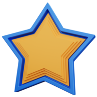 Pila de estrella azul y amarilla de renderizado 3d aislada png