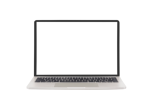 Modern laptop with blank screen on transparent background png