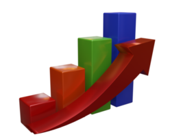 bonne progression de l'investissement en actifs rendu 3d png