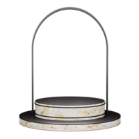 podium stand show PNG gold marble display stand and studio set for displaying  3d render