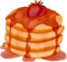 illustrazione del pancake dell'acquerello disegnato a mano isolato su priorità bassa bianca png