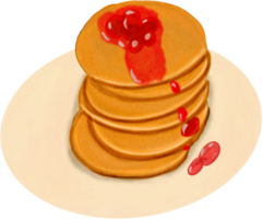 illustrazione del pancake dell'acquerello disegnato a mano isolato su priorità bassa bianca png