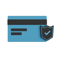 illustration 3d de protection de paiement par carte png