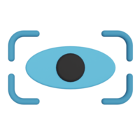 ilustração 3d de varredura ocular biométrica png