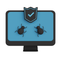 ilustración 3d de protección contra malware png