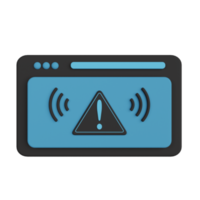 Browser Security Alert 3D Illustration png