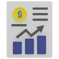 illustration 3d de l'analyse financière png