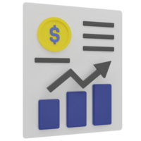 illustrazione 3d di analisi finanziaria png