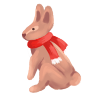 rabbit in a red scarf png
