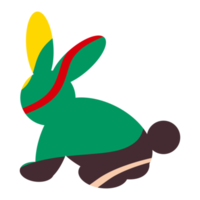 Silhouette of a rabbit with an abstract pattern png