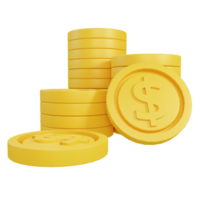 Rendering 3d monete o denaro isolato utile per l'illustrazione di progettazione di affari, società e finanza png