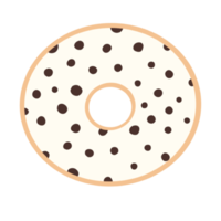 Chocolate chip cream donut png