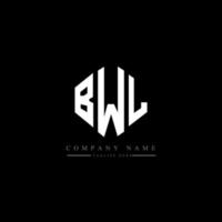 BWL letter logo design with polygon shape. BWL polygon and cube shape logo design. BWL hexagon vector logo template white and black colors. BWL monogram, business and real estate logo.