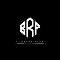 BRF letter logo design with polygon shape. BRF polygon and cube shape logo design. BRF hexagon vector logo template white and black colors. BRF monogram, business and real estate logo.