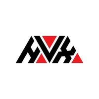 diseño de logotipo de letra triangular hvx con forma de triángulo. monograma de diseño del logotipo del triángulo hvx. plantilla de logotipo de vector de triángulo hvx con color rojo. logotipo triangular hvx logotipo simple, elegante y lujoso. hvx