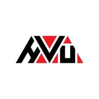 diseño de logotipo de letra triangular hvu con forma de triángulo. monograma de diseño del logotipo del triángulo hvu. plantilla de logotipo de vector de triángulo hvu con color rojo. logotipo triangular hvu logotipo simple, elegante y lujoso. hvu