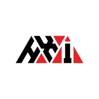 diseño de logotipo de letra triangular hxi con forma de triángulo. monograma de diseño de logotipo de triángulo hxi. plantilla de logotipo de vector de triángulo hxi con color rojo. logotipo triangular hxi logotipo simple, elegante y lujoso. hxi
