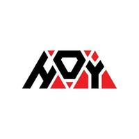 HOY triangle letter logo design with triangle shape. HOY triangle logo design monogram. HOY triangle vector logo template with red color. HOY triangular logo Simple, Elegant, and Luxurious Logo. HOY