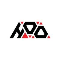 HOO triangle letter logo design with triangle shape. HOO triangle logo design monogram. HOO triangle vector logo template with red color. HOO triangular logo Simple, Elegant, and Luxurious Logo. HOO