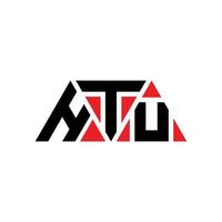 diseño de logotipo de letra triangular htu con forma de triángulo. monograma de diseño de logotipo de triángulo htu. plantilla de logotipo de vector de triángulo htu con color rojo. logotipo triangular htu logotipo simple, elegante y lujoso. htu