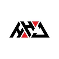 HHJ triangle letter logo design with triangle shape. HHJ triangle logo design monogram. HHJ triangle vector logo template with red color. HHJ triangular logo Simple, Elegant, and Luxurious Logo. HHJ