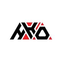HKO triangle letter logo design with triangle shape. HKO triangle logo design monogram. HKO triangle vector logo template with red color. HKO triangular logo Simple, Elegant, and Luxurious Logo. HKO