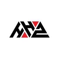 HHZ triangle letter logo design with triangle shape. HHZ triangle logo design monogram. HHZ triangle vector logo template with red color. HHZ triangular logo Simple, Elegant, and Luxurious Logo. HHZ