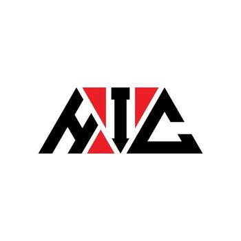 HIC triangle letter logo design with triangle shape. HIC triangle logo design monogram. HIC triangle vector logo template with red color. HIC triangular logo Simple, Elegant, and Luxurious Logo. HIC