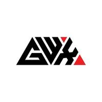 Diseño de logotipo de letra triangular gwx con forma de triángulo. monograma de diseño de logotipo de triángulo gwx. plantilla de logotipo de vector de triángulo gwx con color rojo. logo triangular gwx logo simple, elegante y lujoso. gwx