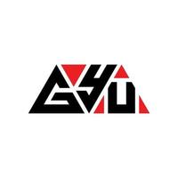 diseño de logotipo de letra triangular gyu con forma de triángulo. monograma de diseño del logotipo del triángulo gyu. plantilla de logotipo de vector de triángulo gyu con color rojo. logo triangular gyu logo simple, elegante y lujoso. gyu