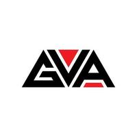 GVA triangle letter logo design with triangle shape. GVA triangle logo design monogram. GVA triangle vector logo template with red color. GVA triangular logo Simple, Elegant, and Luxurious Logo. GVA