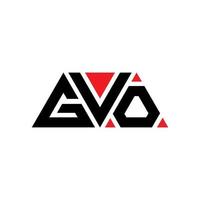 diseño de logotipo de letra triangular gvo con forma de triángulo. monograma de diseño del logotipo del triángulo gvo. plantilla de logotipo de vector de triángulo gvo con color rojo. logotipo triangular gvo logotipo simple, elegante y lujoso. gvo