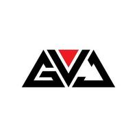 Diseño de logotipo de letra triangular gvj con forma de triángulo. monograma de diseño del logotipo del triángulo gvj. plantilla de logotipo de vector de triángulo gvj con color rojo. logotipo triangular gvj logotipo simple, elegante y lujoso. gvj