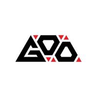 GOO triangle letter logo design with triangle shape. GOO triangle logo design monogram. GOO triangle vector logo template with red color. GOO triangular logo Simple, Elegant, and Luxurious Logo. GOO