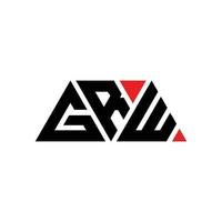 GRW triangle letter logo design with triangle shape. GRW triangle logo design monogram. GRW triangle vector logo template with red color. GRW triangular logo Simple, Elegant, and Luxurious Logo. GRW