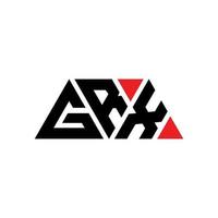 GRX triangle letter logo design with triangle shape. GRX triangle logo design monogram. GRX triangle vector logo template with red color. GRX triangular logo Simple, Elegant, and Luxurious Logo. GRX