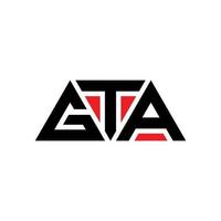 Diseño de logotipo de letra triangular gta con forma de triángulo. Monograma de diseño de logotipo de triángulo gta. plantilla de logotipo de vector de triángulo gta con color rojo. logotipo triangular gta logotipo simple, elegante y lujoso. gta