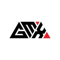 GMX triangle letter logo design with triangle shape. GMX triangle logo design monogram. GMX triangle vector logo template with red color. GMX triangular logo Simple, Elegant, and Luxurious Logo. GMX