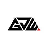 GJW triangle letter logo design with triangle shape. GJW triangle logo design monogram. GJW triangle vector logo template with red color. GJW triangular logo Simple, Elegant, and Luxurious Logo. GJW