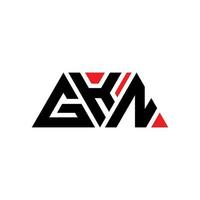 GKN triangle letter logo design with triangle shape. GKN triangle logo design monogram. GKN triangle vector logo template with red color. GKN triangular logo Simple, Elegant, and Luxurious Logo. GKN