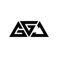 GGJ triangle letter logo design with triangle shape. GGJ triangle logo design monogram. GGJ triangle vector logo template with red color. GGJ triangular logo Simple, Elegant, and Luxurious Logo. GGJ