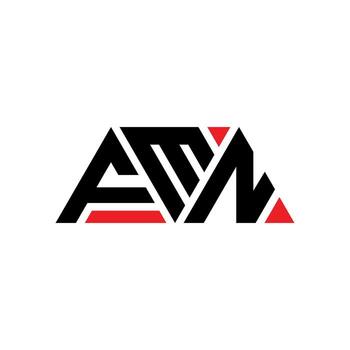 FMN triangle letter logo design with triangle shape. FMN triangle logo design monogram. FMN triangle vector logo template with red color. FMN triangular logo Simple, Elegant, and Luxurious Logo. FMN